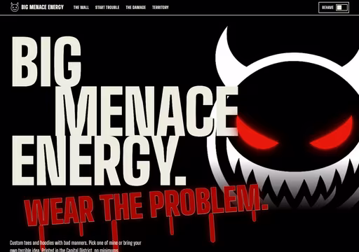Big Menace Energy website sample