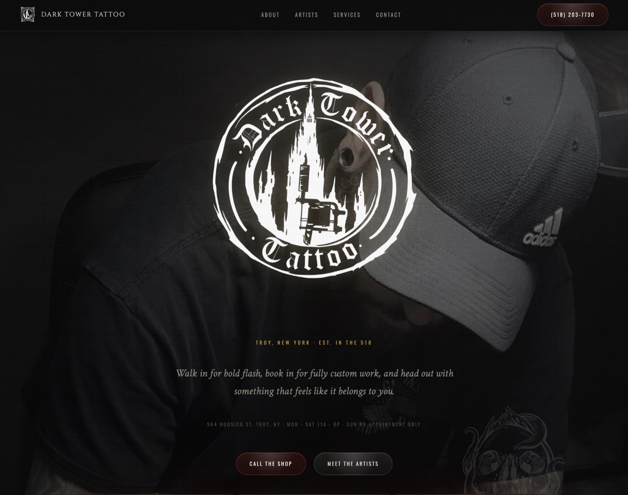 Dark Tower Tattoo website screenshot