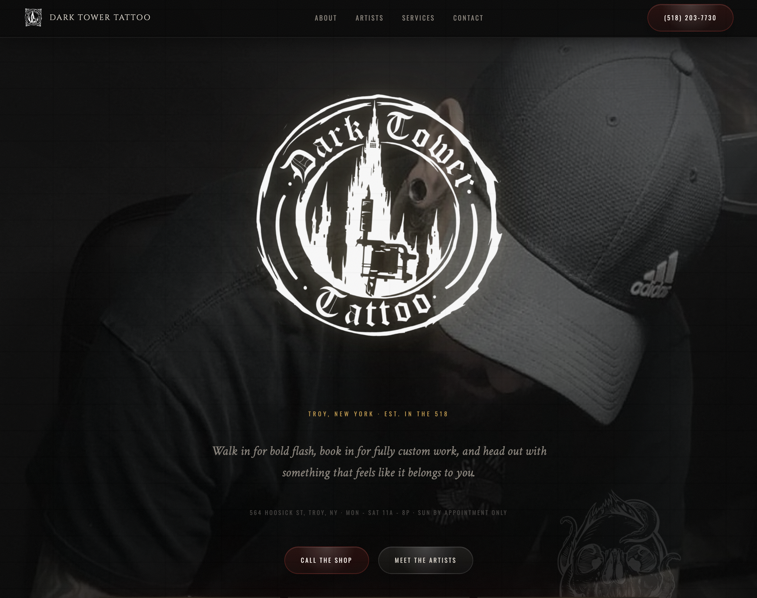 Dark Tower Tattoo website screenshot