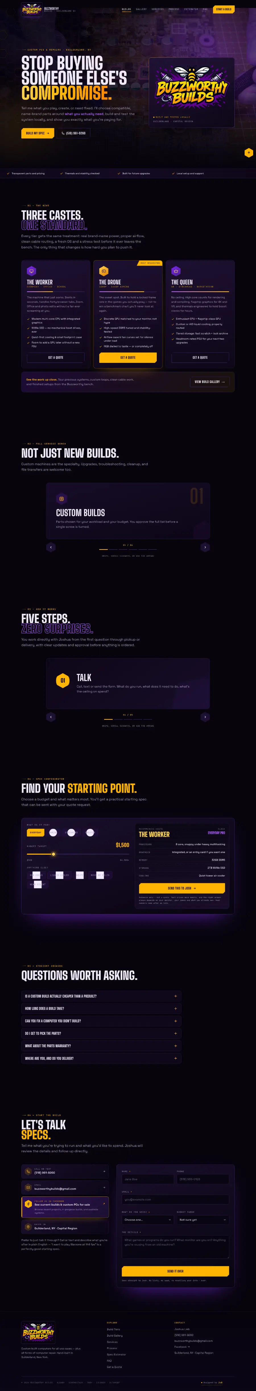 Buzzworthy Builds website screenshot