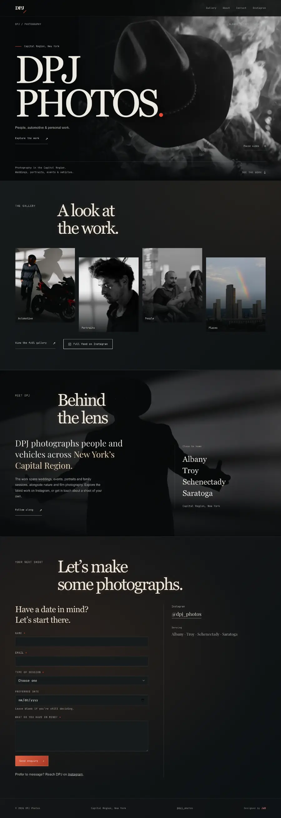 DPJ Photos website screenshot