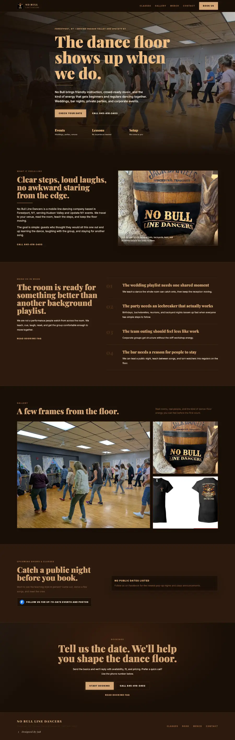 No Bull Dancers website screenshot