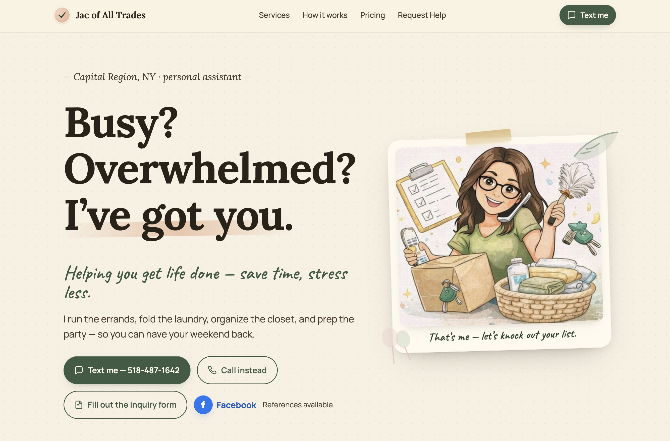 Jac Of All Trades website screenshot