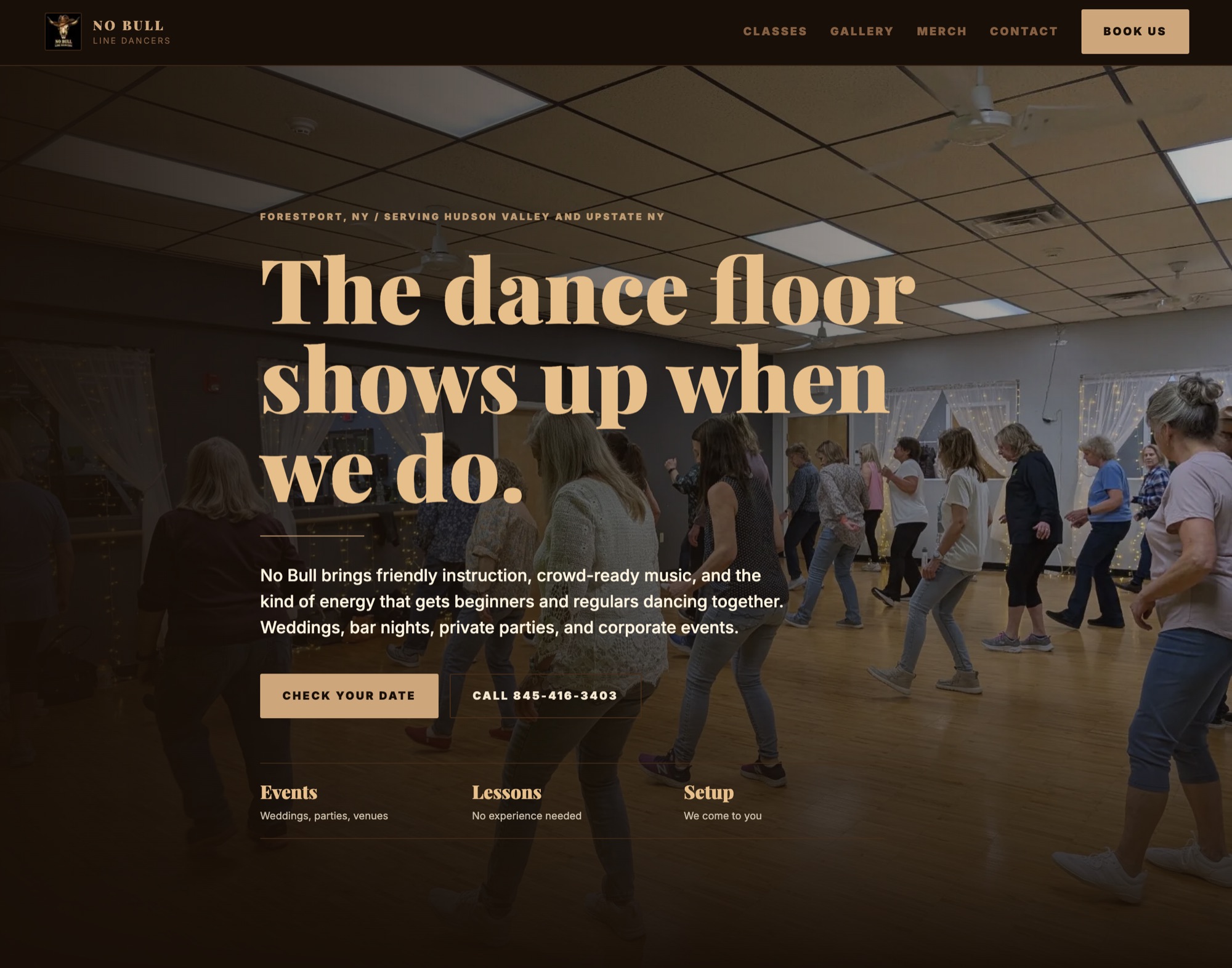 No Bull Dancers website screenshot