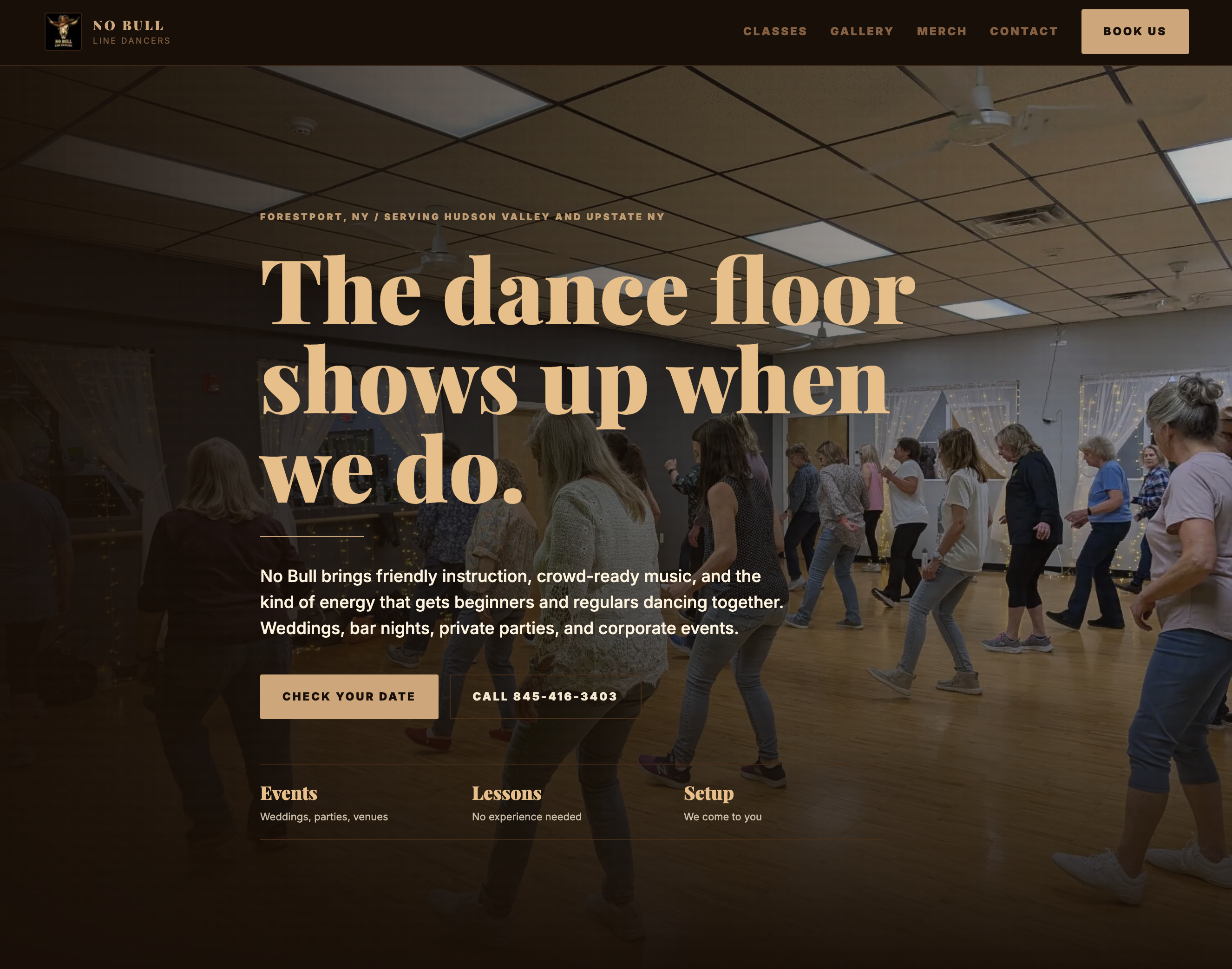 No Bull Dancers website screenshot
